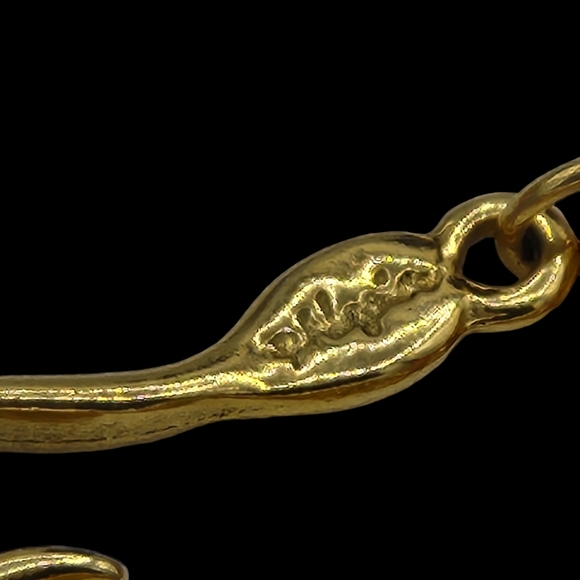 Vintage NAPIER X Enamel Necklace Rhinestone Clear Black Goldtone Elegant Classic - Picture 3 of 3